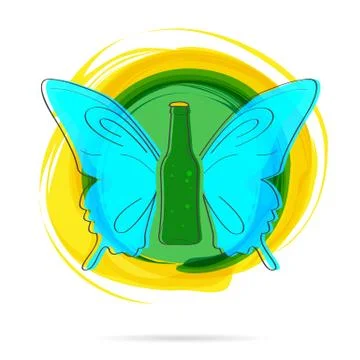 Artistic beer bottle Stock Illustration