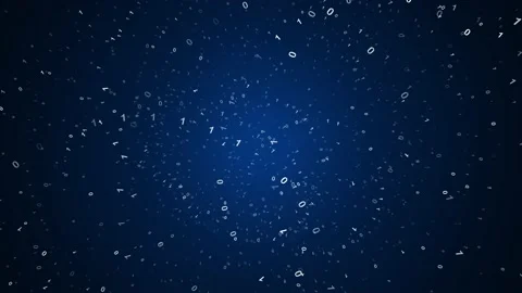 Artistic binay numbers rotation on blue background Stock Footage 131786500
