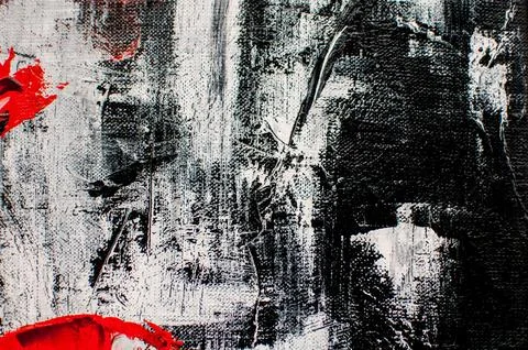 Artistic black background with white and red paint blots Stock Illustration