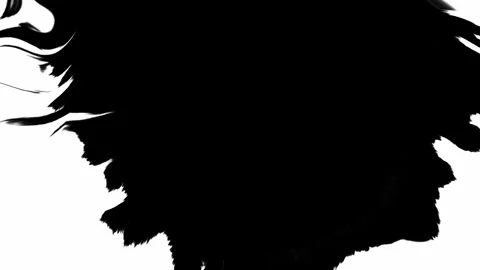 An artistic black ink splash displayed on a white background, ideal for creative Stock Footage 306324329