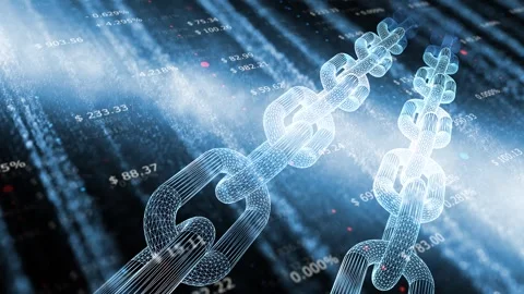 Artistic blockchain mining business data motion background Stock Footage 334815667