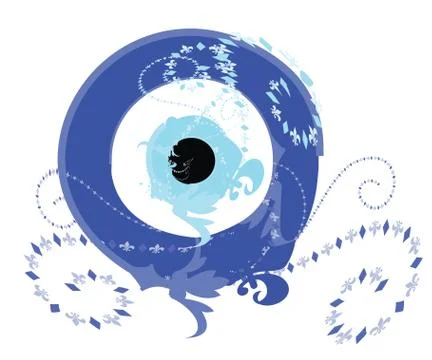 Artistic blue evil eye vector - greek evil eye illustration Stock Illustration