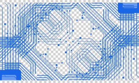 Artistic blue technology circuit pattern transparent PNG Stock Photos