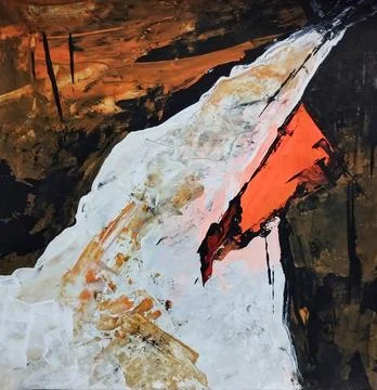 Artistic bold composition surreal element contemporary abstract painting Stock Illustration