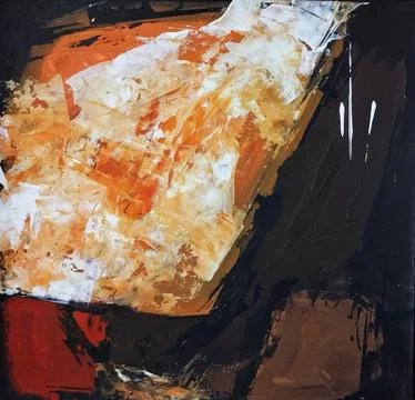 Artistic bold composition surreal element contemporary abstract painting Stock Illustration