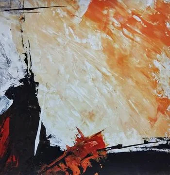 Artistic bold composition surreal element contemporary abstract painting Stock Illustration