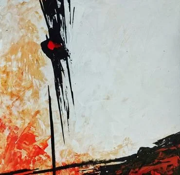 Artistic bold composition surreal element contemporary abstract painting Stock Illustration