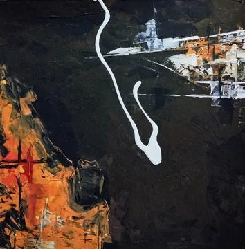 Artistic bold composition surreal element contemporary abstract painting Stock Illustration