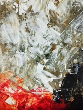 Artistic bold composition surreal element contemporary abstract painting Illustrazione stock