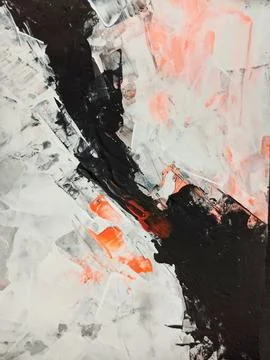 Artistic bold composition surreal element contemporary abstract painting Stock Illustration