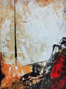 Artistic bold composition surreal element contemporary abstract painting Stock Illustration