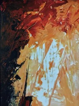 Artistic bold composition surreal element contemporary abstract painting Stock Illustration