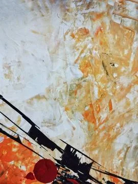 Artistic bold composition surreal element contemporary abstract painting Stock Illustration