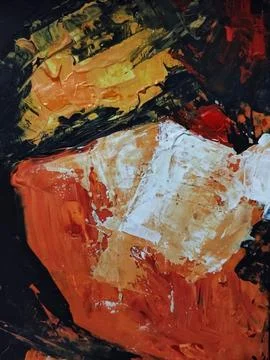 Artistic bold composition surreal element contemporary abstract painting Stock Illustration