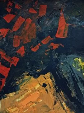 Artistic bold composition surreal element contemporary abstract painting Stock Illustration