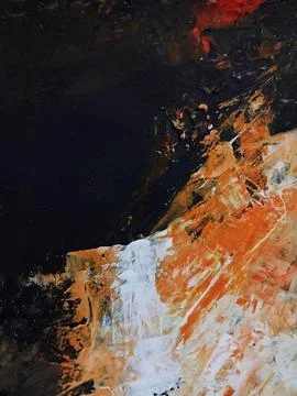 Artistic bold composition surreal element contemporary abstract painting Stock Illustration