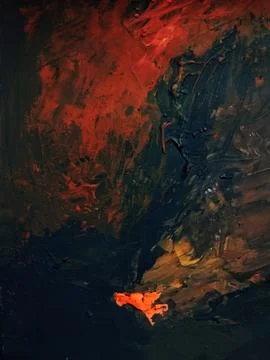 Artistic bold composition surreal element contemporary abstract painting Stock Illustration