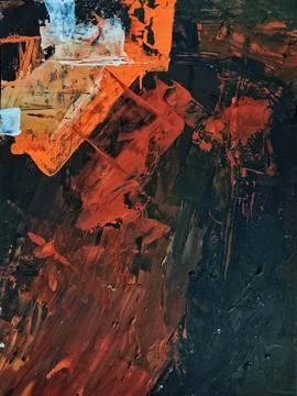 Artistic bold composition surreal element contemporary abstract painting Stock Illustration