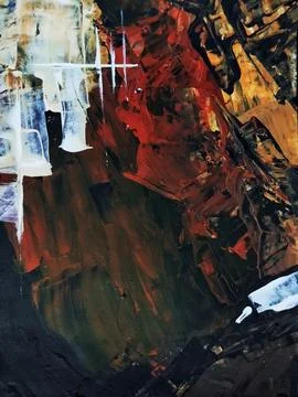 Artistic bold composition surreal element contemporary abstract painting Stock Illustration