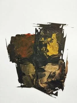 Artistic bold composition surreal element contemporary abstract painting Stock Illustration