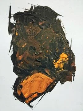 Artistic bold composition surreal element contemporary abstract painting Stock Illustration