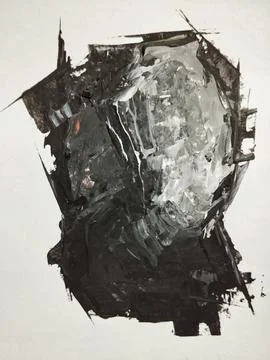 Artistic bold composition surreal element contemporary abstract painting Stock Illustration