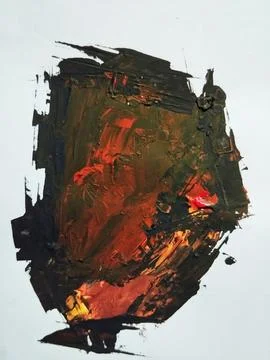 Artistic bold composition surreal element contemporary abstract painting Stock Illustration