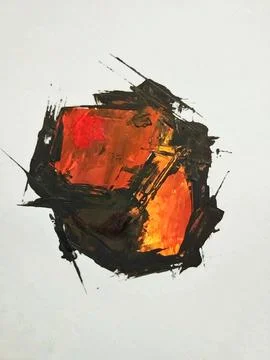 Artistic bold composition surreal element contemporary abstract painting Stock Illustration