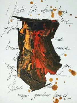 Artistic bold composition surreal element contemporary abstract painting Stock-Illustration