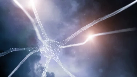 Artistic brain cell with clouds time lapse Stock Footage 99553936