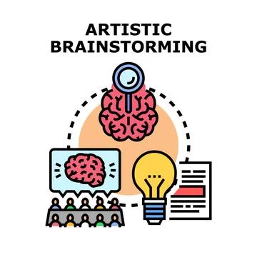 Artistic brainstorming innovative ideas process for creativity イラスト素材