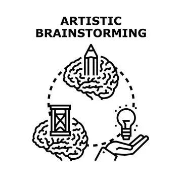 Artistic brainstorming process generating creative new ideas 스톡 일러스트