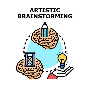 Artistic brainstorming process generating creative new ideas 스톡 일러스트