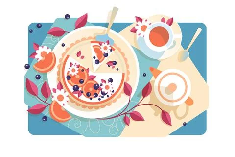 Artistic Breakfast Spread Stock Illustration