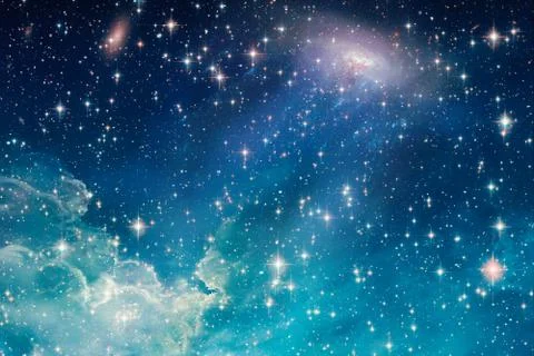 Artistic Bright Cloudy Sky In Space Artwork Background Stock Illustration