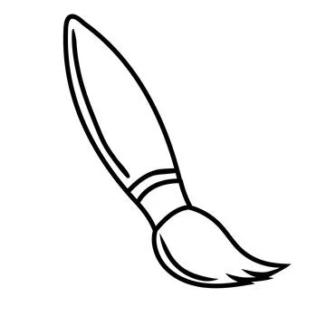 Artistic Brush Vector illustration line art Illustrazione stock