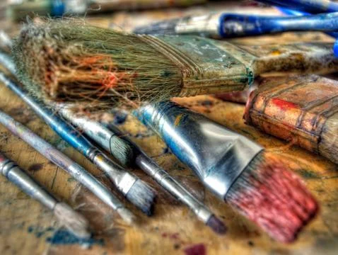 Artistic brushes Stock Photos