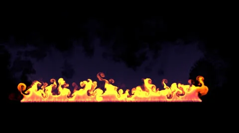Artistic burning fire on black background Stock Footage 24616780