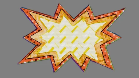 Artistic Cartoon Comic Book Explosion in Alpha Channel Stock-Footage 116149402