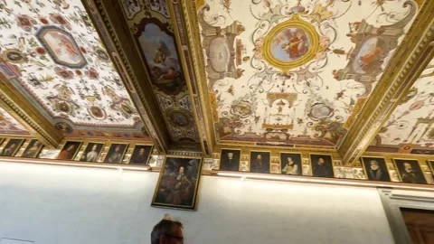 Artistic Ceiling at Uffizi Gallery Stockbeeldmateriaal 304411253