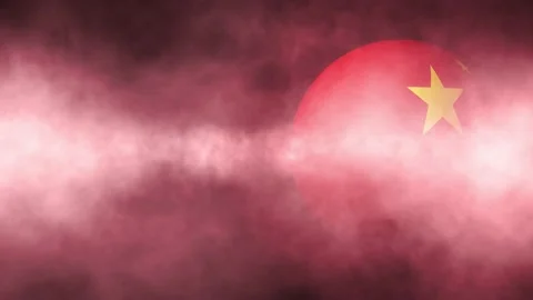 Artistic China flag on a red rotating planet in a foggy sphere background Vídeos de archivo 148579102
