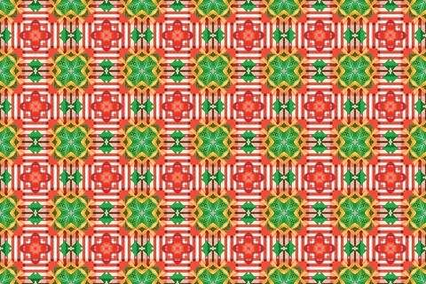 Artistic Christmas Abstract Seamless Pattern with Berries Ilustração Stock