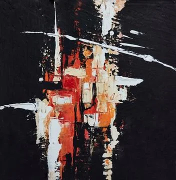 Artistic classic composition expressionism abstract painting warm color Stock Illustration
