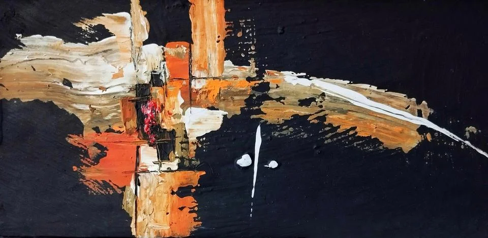 Artistic classic composition expressionism abstract painting warm color Stock Illustration