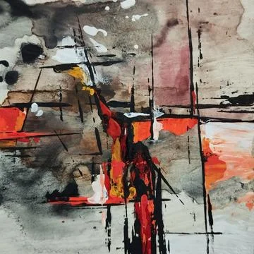 Artistic classic composition expressionism abstract painting warm color Stock Illustration