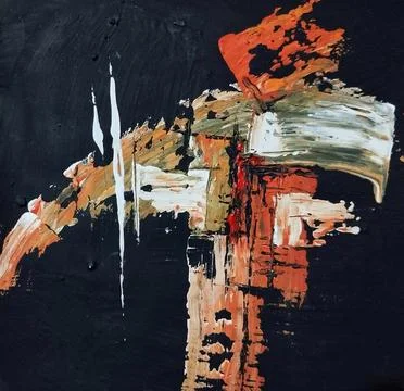 Artistic classic composition expressionism abstract painting warm color Stock Illustration