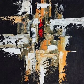 Artistic classic composition expressionism abstract painting warm color Stock Illustration