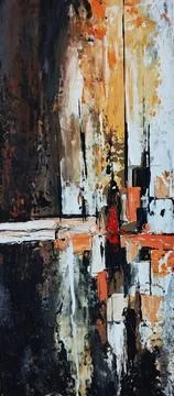 Artistic classic composition expressionism abstract painting warm color Stock Illustration