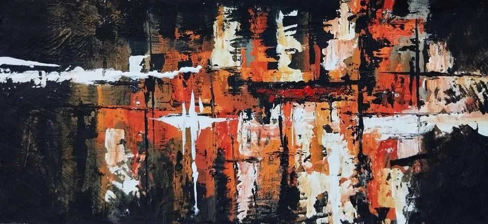 Artistic classic composition expressionism abstract painting warm color Stock Illustration