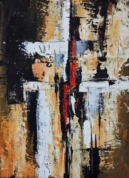 Artistic classic composition expressionism abstract painting warm color Stock Illustration